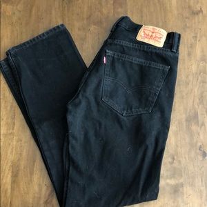 Levi 505 Regular Fit Black Jeans